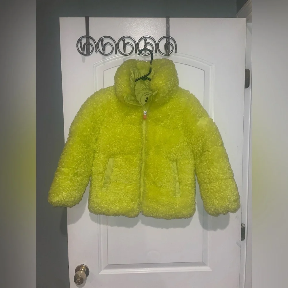 New! Save The Duck Kids Thisbe Quilted Neon Sherpa Fleece Jacket 🐥🐥 8 Youth NWT!